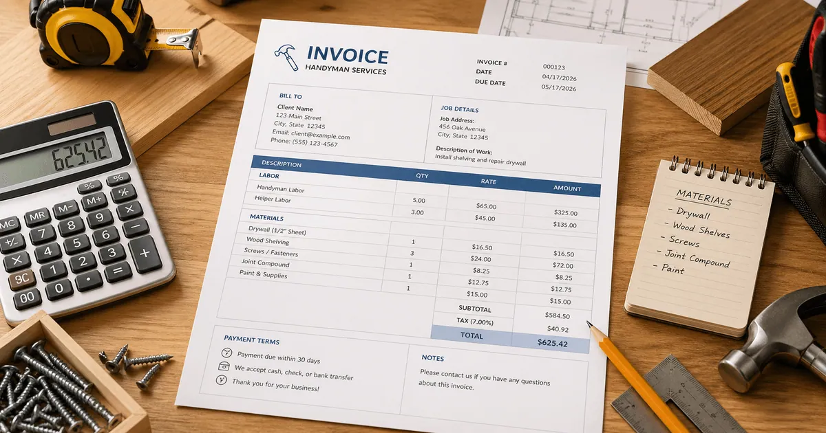 Handyman Invoice Template: What to Include and How to Use One
