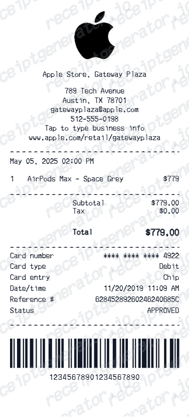 Modern Store receipt design preview