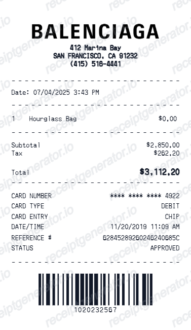 Modern Barcode receipt design preview