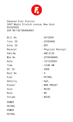 Gas Receipt Maker