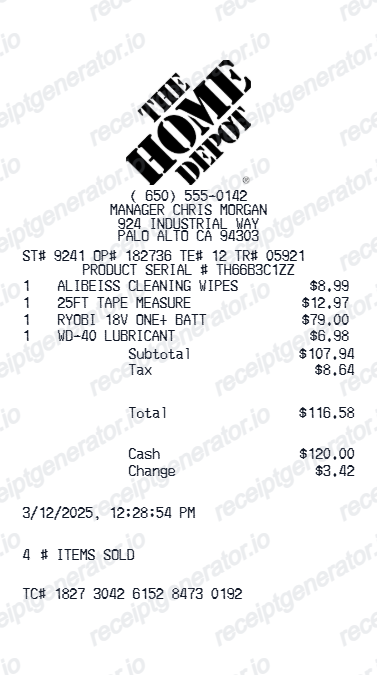 Modern Itemized receipt design preview