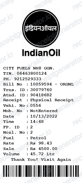 Automated FIP & Nozzle receipt design preview