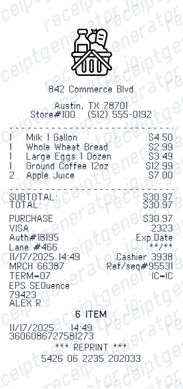 Itemized Receipt