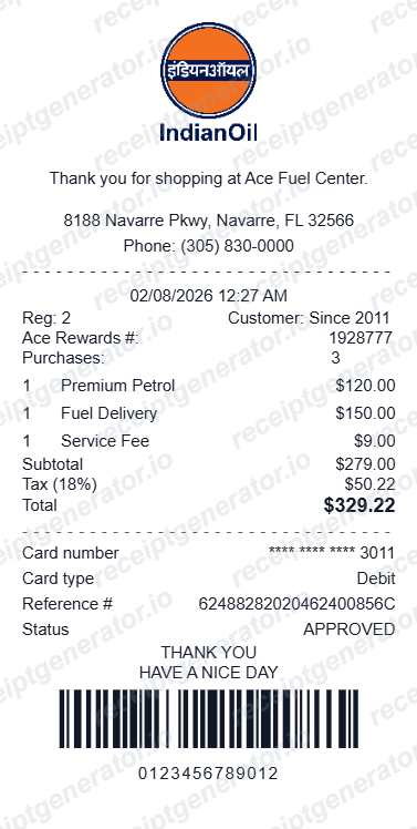 Petrol Receipt